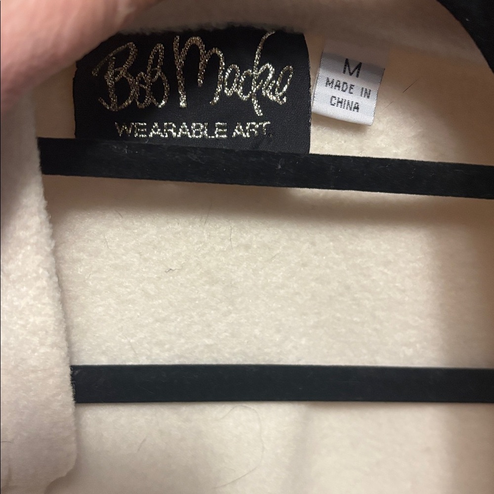 Bob Mackie Vintage Wearable Art Embroidered Zip Up Fleece Size Medium - Picture 7 of 10